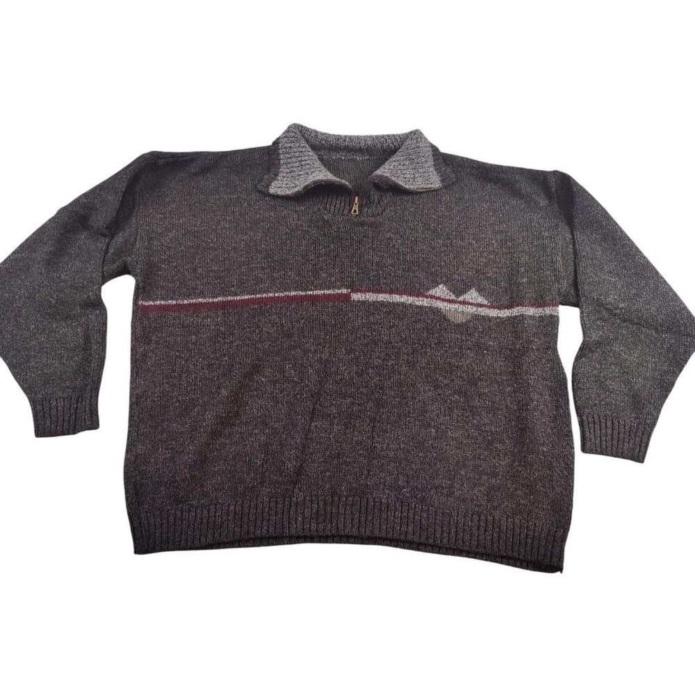 Men's Wool Blend Quarter Zip Made in Italy Sweater